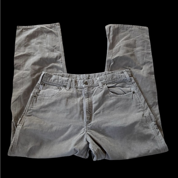 Vtg Carhartt Carpenter Pants Men Size 36X34 Mushroom Brown Loose Fit B159 MUS - Picture 1 of 7
